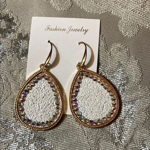 Elegant Gold and Silver Teardrop Earrings